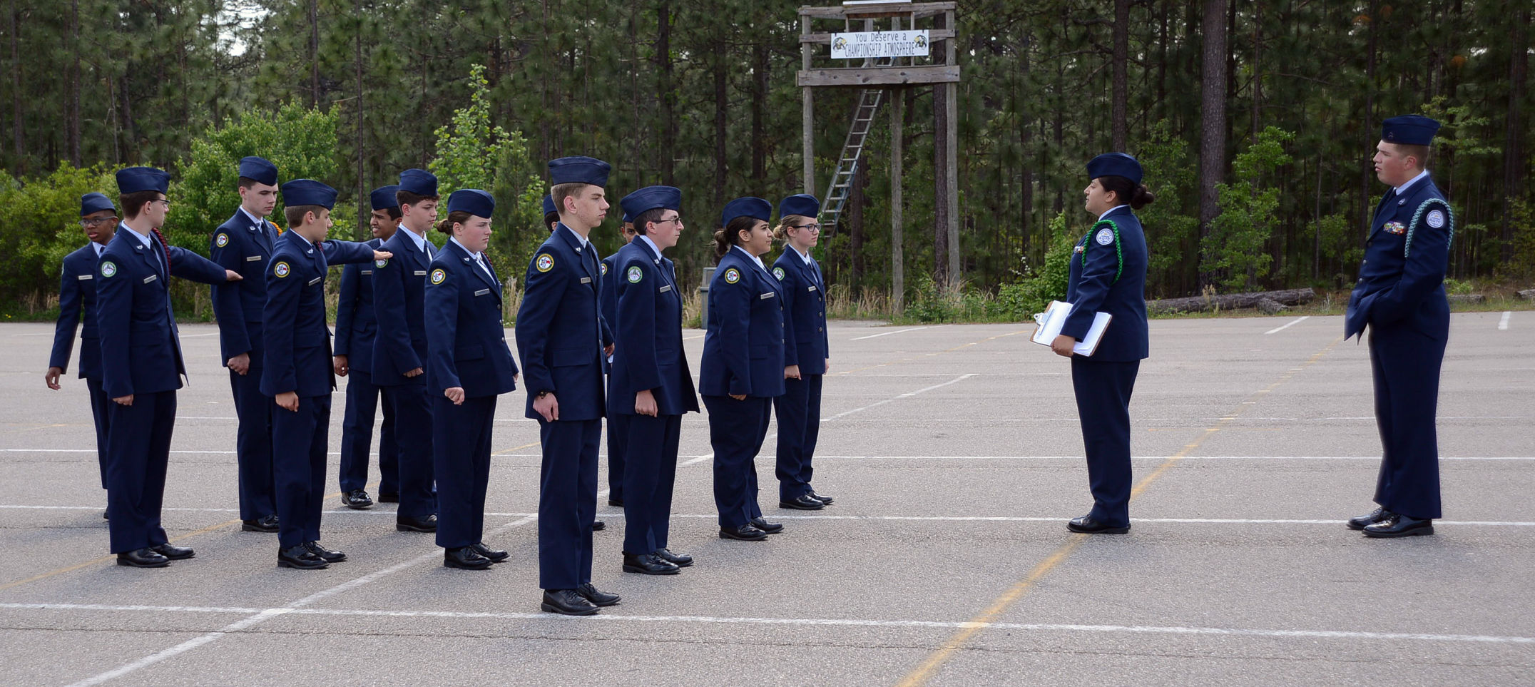 Flight Sergeant Jasmine DeLason and Ethan McLain Jr. Flight Commander